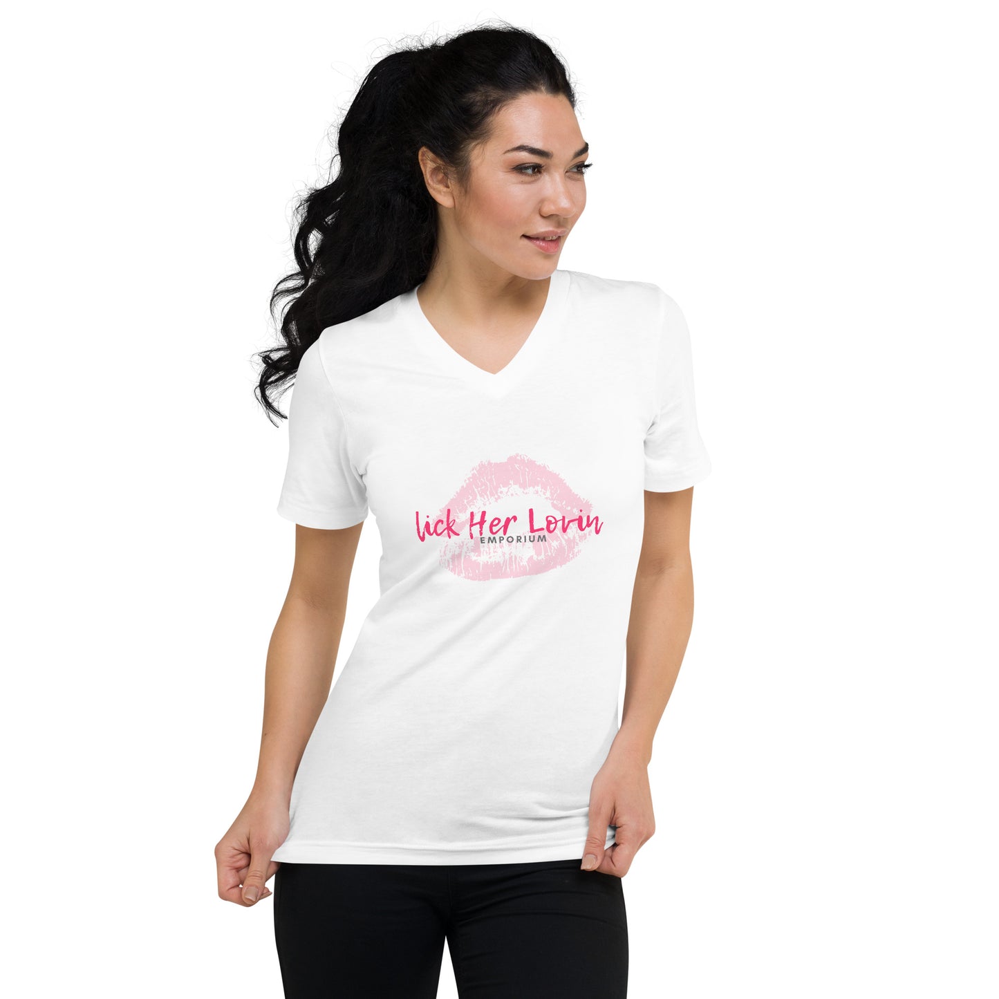 Lick Her Lovin Lips V-Neck T-Shirt